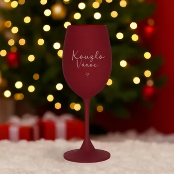 Sklenice Sklenice na víno s gravírováním KOUZLO VÁNOC Barva: Červená