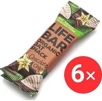 Lifefood BIO Lifebar Oat Snack 6 x 40g s kousky čokolády