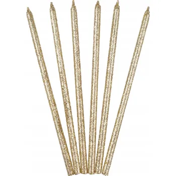 Dortová svíčka Zlaté brokátové narozeninové svíčky 6 Ks Narozeniny