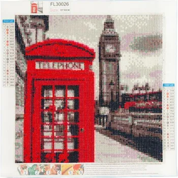 Diamantové malování Diamantové malování - Telefonní budka 30x30