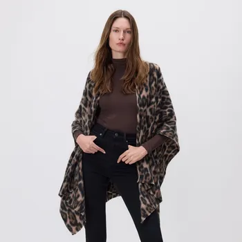 Čepice Reserved - Pončo s leopardím vzorem - vícebarevná - 661FE-MLC - 661FE-MLC-ONE