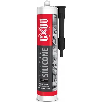 stavební silikon CX80 Neutrální stavební silikon pro betonu, dřevo, kov, dveře, černý, 310 ml