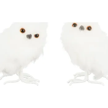 Vánoční dekorace Dekorační figurka sovička, 17 cm, bílá 1180263