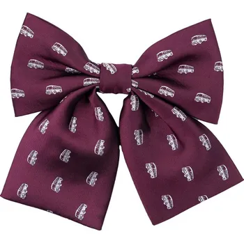 Kravata Bubibubi Vínový dámský motýlek s autobusy