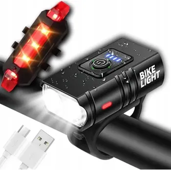 Cyklosvítilna Sada předního a zadního světla na kolo, dobíjecí, voděodolná, USB