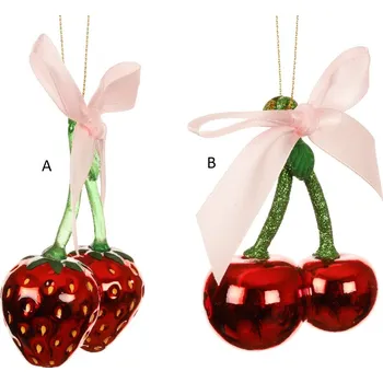 Vánoční ozdoba Kaeming Vánoční ozdoba OVOCE, 9,1 cm, 2 druhy, KSD