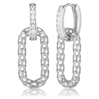 Náušnice Leru Stříbrné náušnice podlouhlé se zirkony