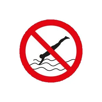 Zákaz skákání do vody - SYMBOL, samolepka 100x100