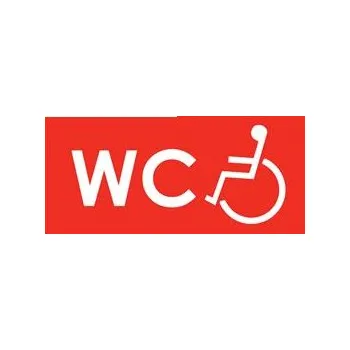 Informační tabulka WC PRO INVALIDY, červená, samolepka, 190x90 mm