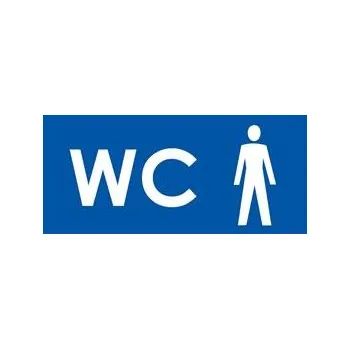 WC MUŽI, modrá, plast 2 mm 190x90 mm