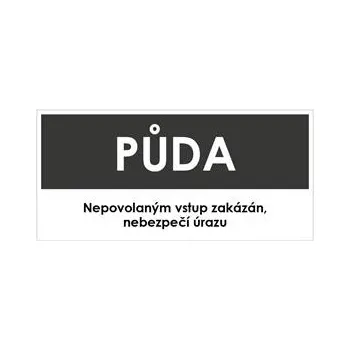 PŮDA, šedá, samolepka, 190x90 mm