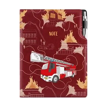 Zápisník Notes - zápisník DESIGN A4 tečkovaný - bordó - Hasič