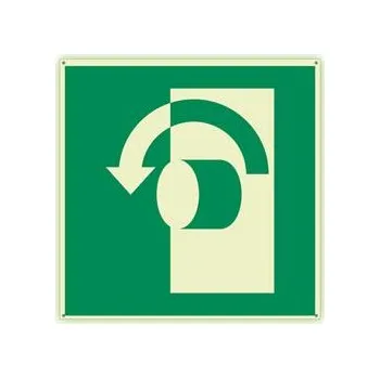 Pro otevření otočit proti směru hodinových ručiček - fotoluminiscenční tabulka s dírkami, plast 2 mm 150x150 mm