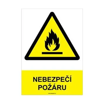 NEBEZPEČÍ POŽÁRU - bezpečnostní tabulka, plast A4, 2 mm