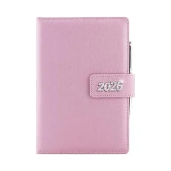 Diář Diář BRILIANT denní B6 2026 - světle růžová