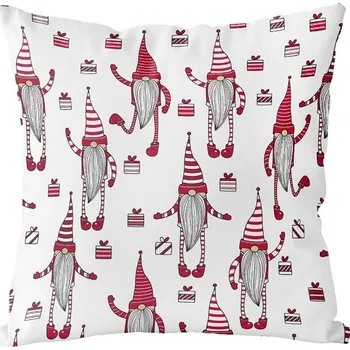 Polštář SCANquilt povlak DEKORO elfíci bíločervená 45 x 45 cm