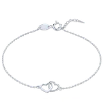 4226 MINET Zlatý náramek z bílého zlata se srdíčky Au 585/1000 0,95g