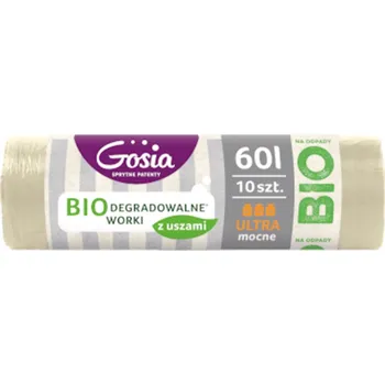 Pytle na odpadky Univerzální pytle na odpad Gosia Pytle s uchy, biologicky rozložitelné, 60 l, 10 ks