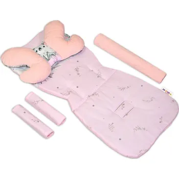 Oboustranný 5-ti dílný komplet do kočárku Velvet, Baby Nellys - Medvídek Koala, růžová