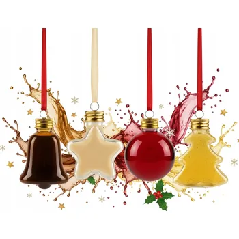 Vánoční dekorace 6x VÁNOČNÍ OZDOBA NA ALKOHOL 50 ml Stromeček Hvězda Zvonek