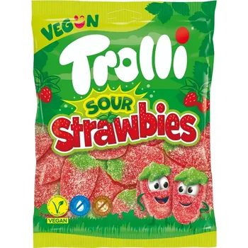 Bonbon Trolli Sour Strawbies Jahůdky 175 g VEGAN