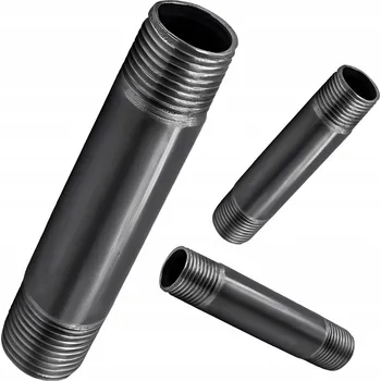 Vrták NÁTRUBEK TRUBKA OCELOVÝ ČERNÝ 2 ZÁVITY 2'' PALCE DN50 DÉLKA 150mm