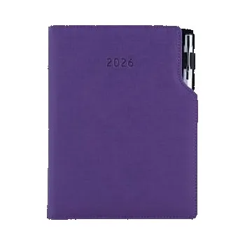 Diář Diář GEP s propiskou týdenní A5 2026 český - fialová