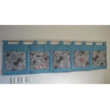 Šatoli.cz Velký kapsář na zeď 200x50 cm - Herní na petrolejové