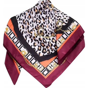 Šála Šátek, jemná šála elegantní s leopardím vzorem (Červená || Vícebarevná)