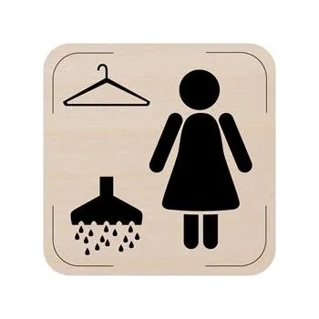 Popis místnosti - cedulka na dveře - Šatna se sprchou ženy, dřevěná tabulka, 80 x 80 mm
