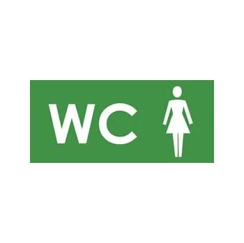 WC ŽENY, zelená, plast 2 mm 190x90 mm