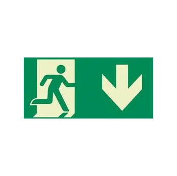 Únikový východ (nad dveře) - fotoluminiscenční tabulka, plast 1 mm 400x200 mm