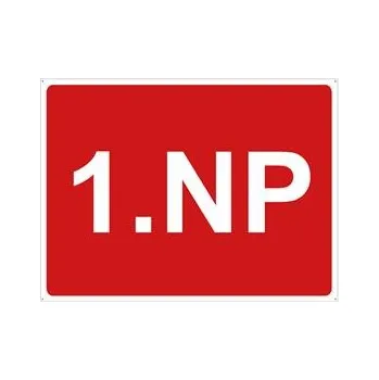 Označení podlaží - 1.NP, plast 2 mm, s dírkami 200x150mm