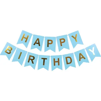 Party dekorace Happy birthday banner - modrý