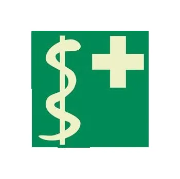 Zdravotník - fotoluminiscenční tabulka, samolepka 150x150 mm