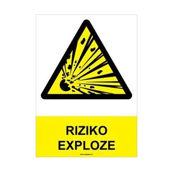 RIZIKO EXPLOZE - bezpečnostní tabulka, plast A4, 0,5 mm