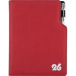 Diář GEP CRYSTAL denní B6 2026 - červená pastelová