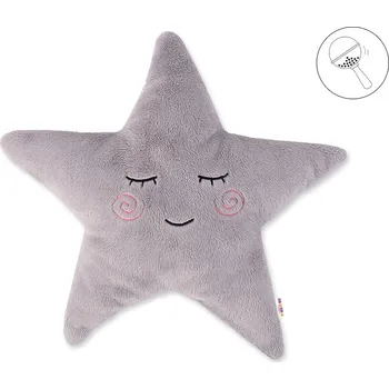 Dekorativní polštářek Dekorační polštářek s chrastítkem Hvězdička, 40x40cm - šedá