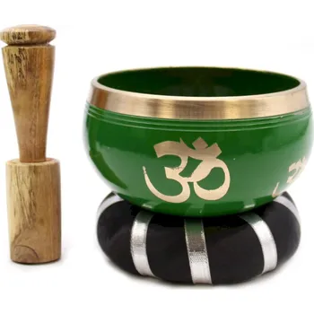 Tibetská zpívající miska – sada Strom života zelená 10,7 cm