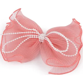 Sponka do vlasů mašle Varianta: 3 korálová světlá, Balení: 1 ks