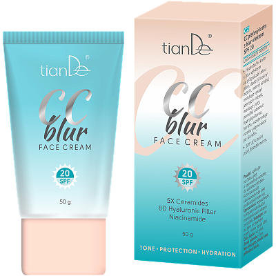 tianDe CC pleťový krém s blur efektem SPF 20, 50g