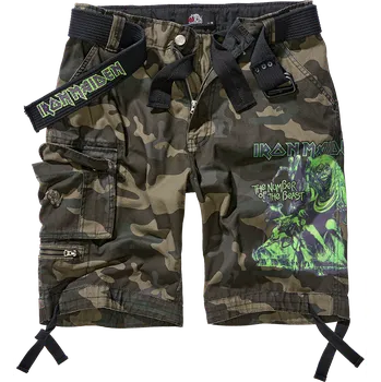 Pánské kraťasy BRANDIT kraťasy Iron Maiden Savage Shorts The Number of The Beast darkcamo Velikost: XL