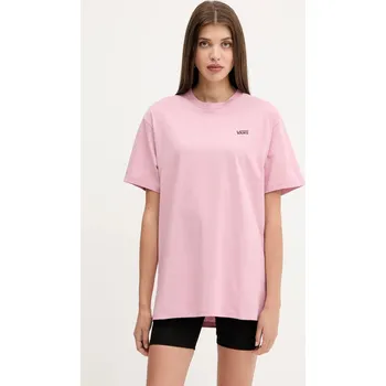 Dámské tričko Bavlněné tričko Vans dámské, růžová barva, VN0A7RSREN71 34X, vel. L