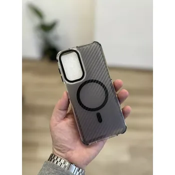 Pouzdro na mobilní telefon Odolné pouzdro Fiber MagSafe Samsung Galaxy A17 5G černé (Odolné pouzdro, obal a kryt FIBER s MagSafe pro Samsung Galaxy A17 5G – karbonový design a hliníková tlačítka)