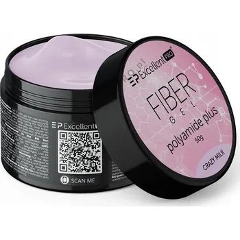 Přípravek na nehty Excellent PRO Fiber Gel Polyamide Plus CRAZY MILK 50g (Gel s vlákny pro modeláž nehtů)