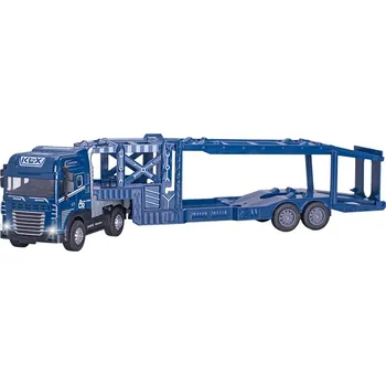 autíčko Přepravník aut 40 cm 1:24 kov na baterie na setrvačník se světlem a zvukem