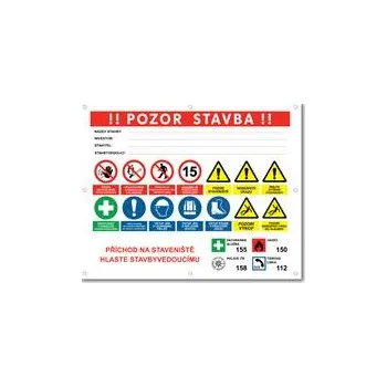 POZOR STAVBA 1 bezpečnostní banner - 100x80 cm