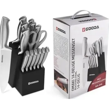 Kuchyňský nůž 14-dílná sada kuchyňských nožů Gooda se stojanem + Doprava Zdarma