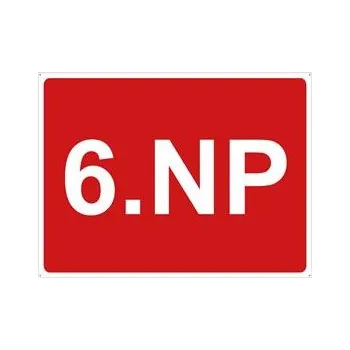 Označení podlaží - 6.NP, plast 2 mm, s dírkami 200x150mm