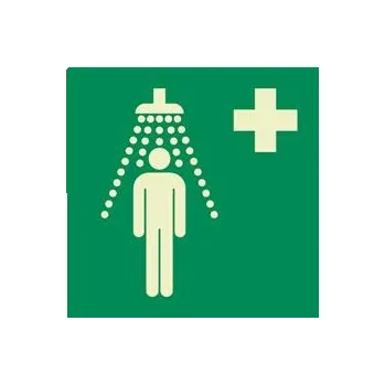 Zdravotnická sprcha - fotoluminiscenční tabulka, plast 1 mm 200x200 mm